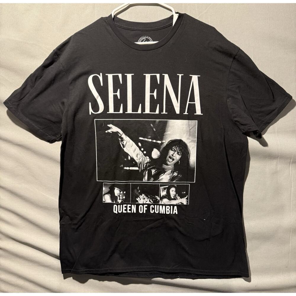 Selena Quintanilla Queen of Cumbia Black T-Shirt Men's XL Tejano Music